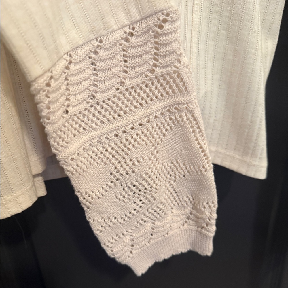 Free People Colette Long Sleeve Top | Medium | Sand | NWT - Picture 7 of 8